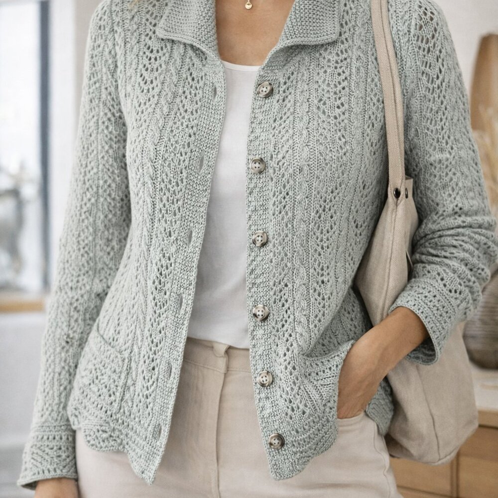 Jessica Simpson Sage Lace Knit Cardigan S Button Front NWT